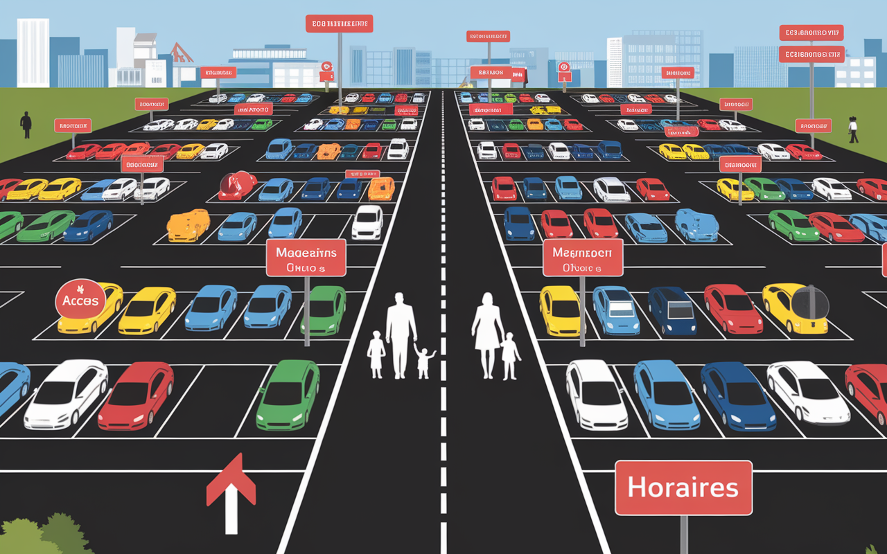 Vue aérienne accès parking Plan de Campagne