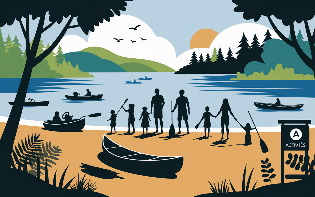 Scène estivale activites familles lac Gerardmer Vosges