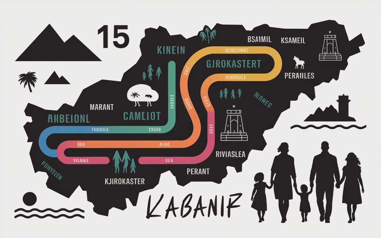 carte Albanie itineraire famille 15 jours plages montagnes