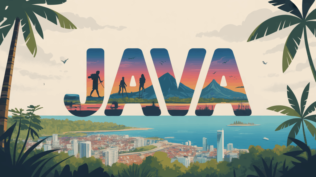 Java vue du ciel illustration voyage