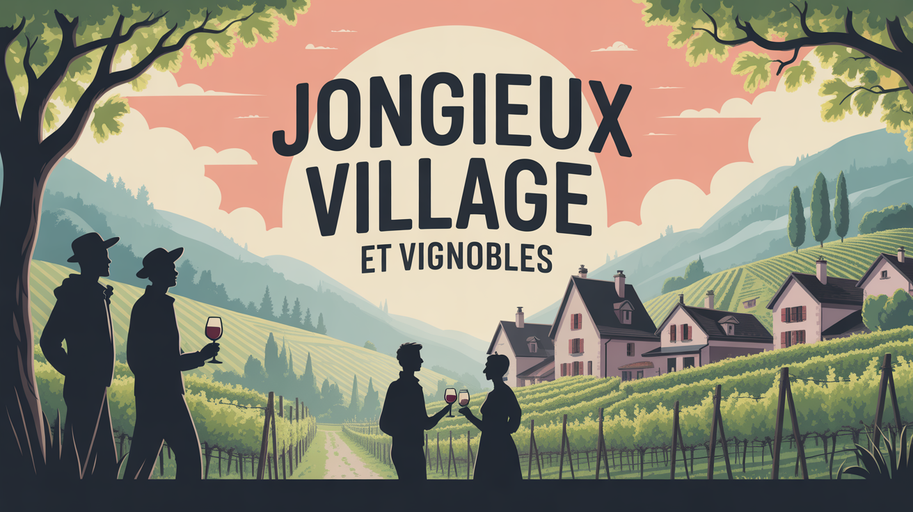 葡萄园和友好气氛中的Jongieux村