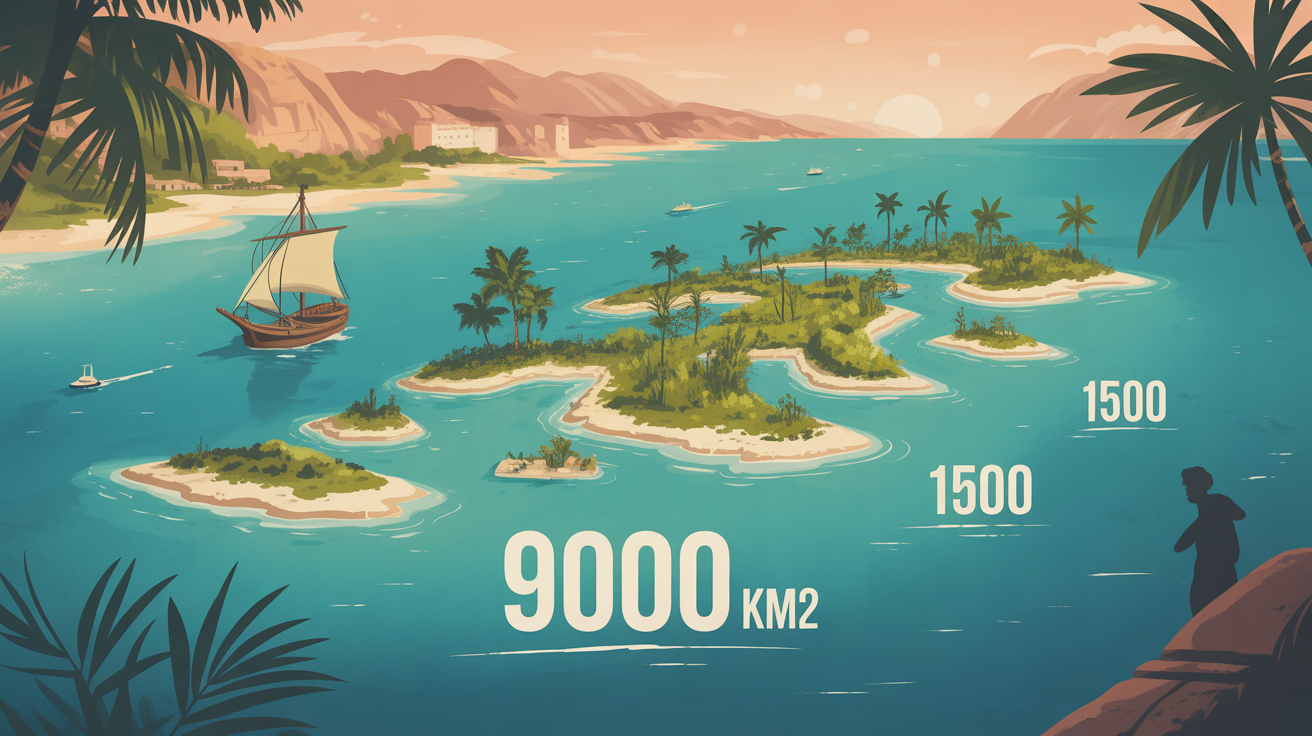 Carte stylisee iles Raja Ampat chiffres cle