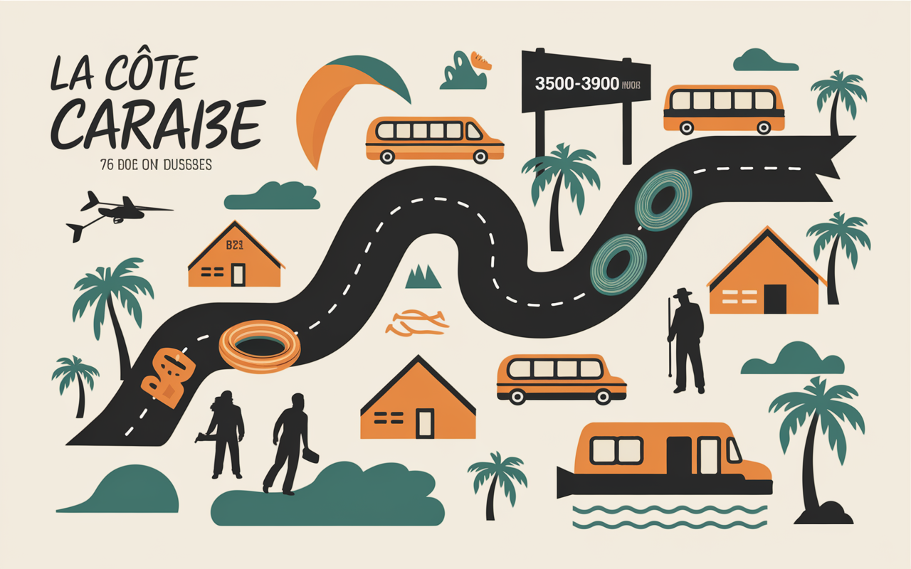 Carte simplifiee cote caraibe palomino colombie bus taxi tubing