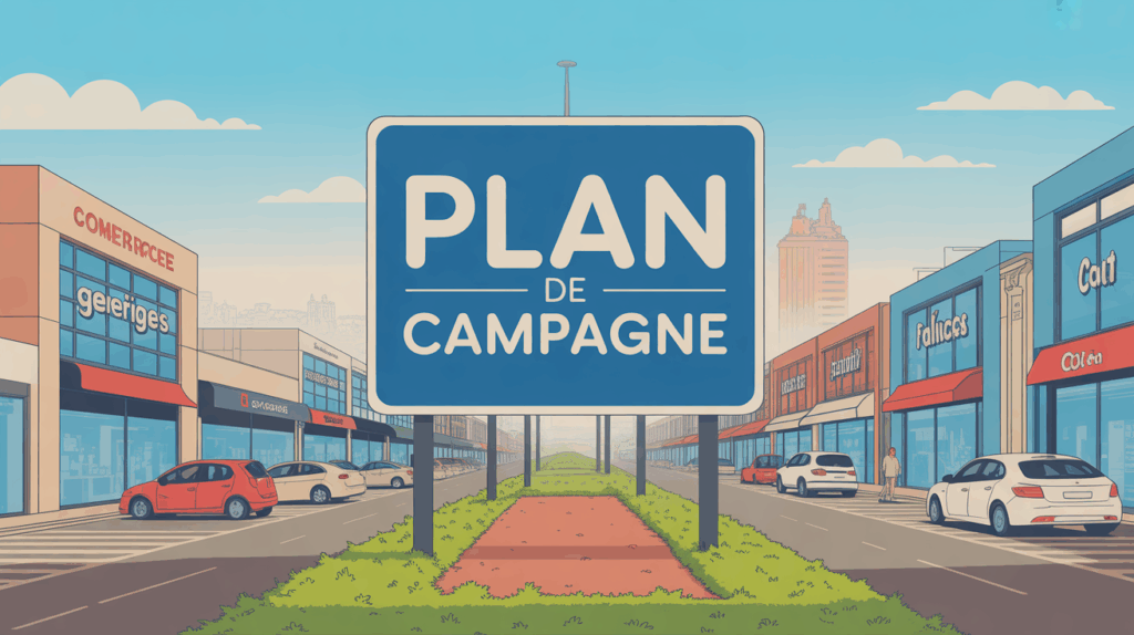 Vue stylisée Plan de Campagne parkings enseignes Marseille