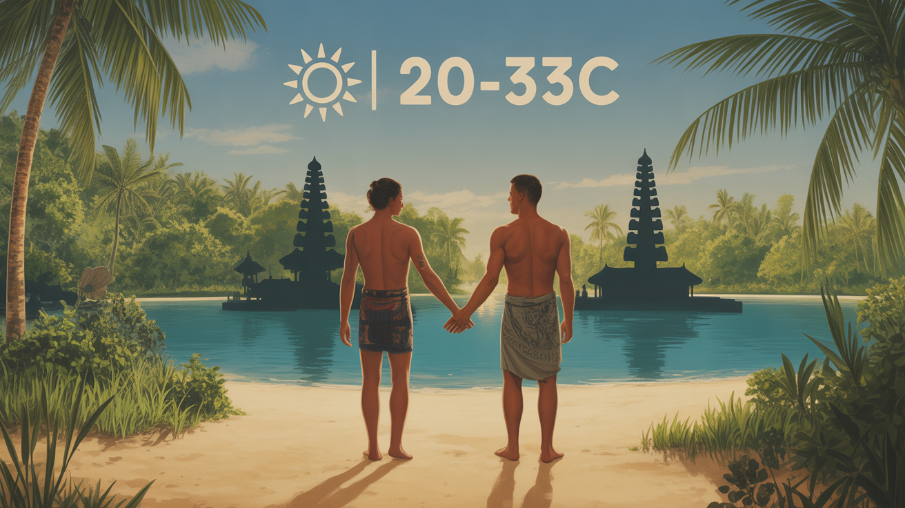 couple main dans la main devant riziere et lagon a bali