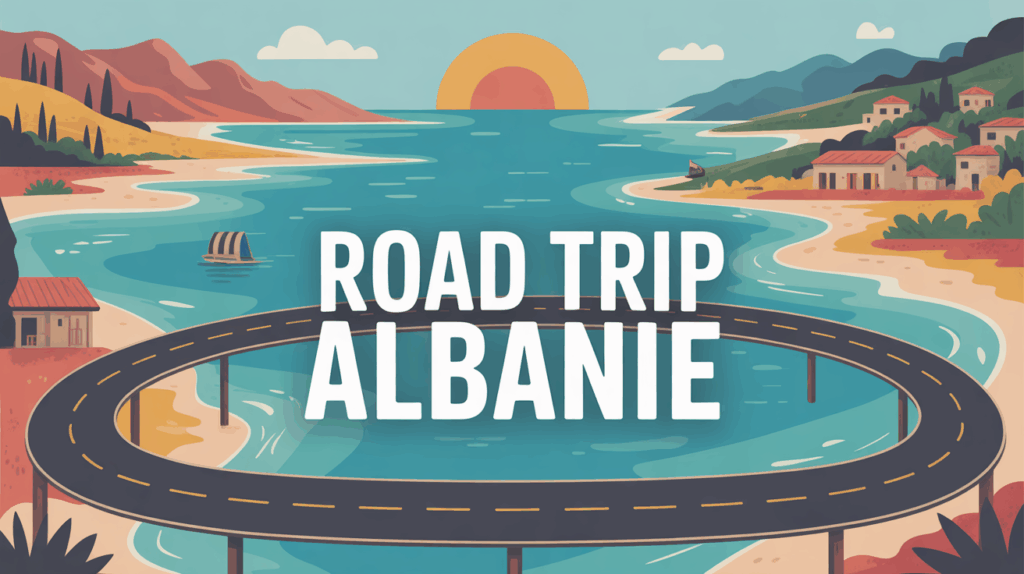 Route sinueuse et paysages albanais road trip