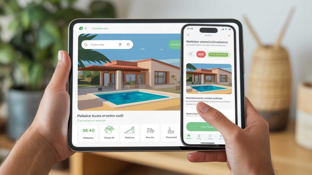 Recherche Villa a louer a Bali sur tablette, offres filtrees