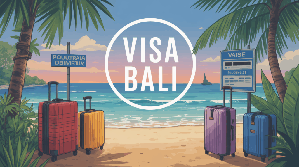 illustration plage bali documents visa