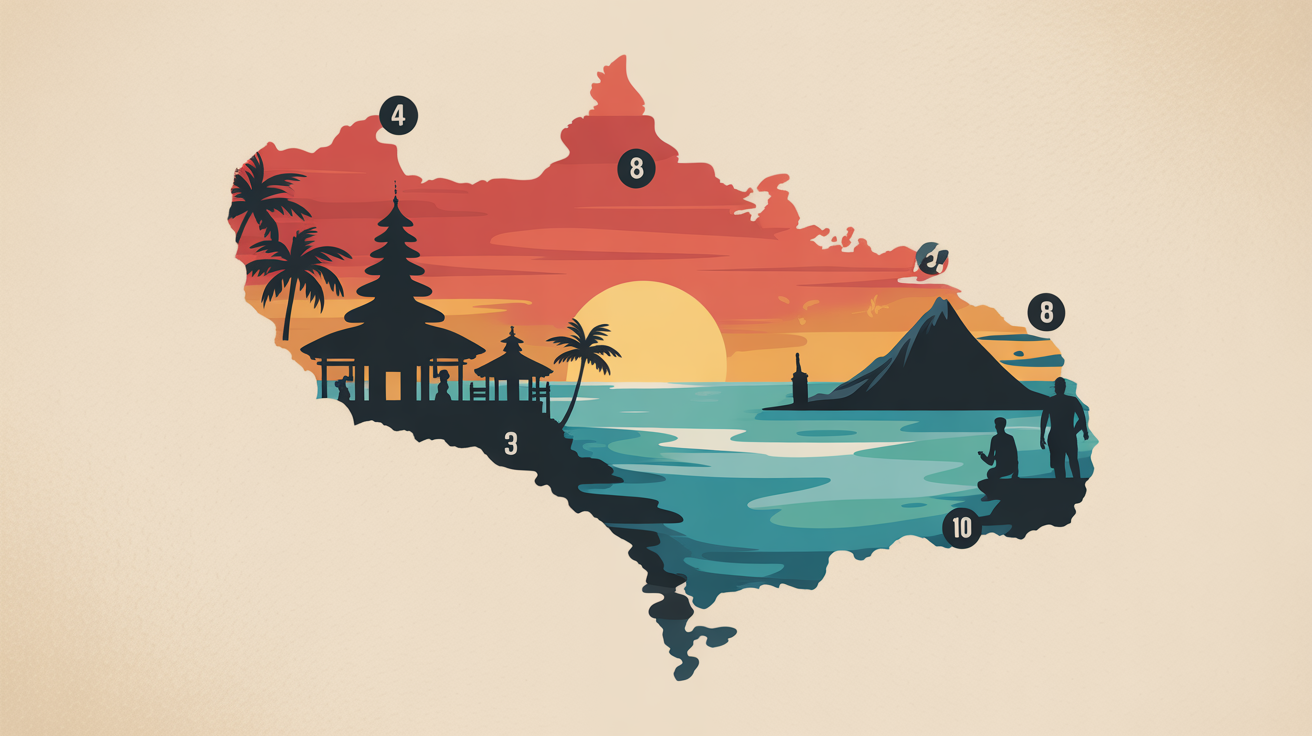 Carte Bali itineraire 7 jours etapes incontournables
