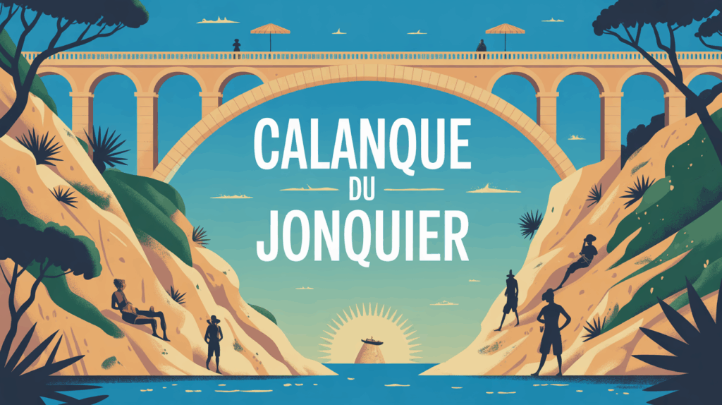 Calanque du Jonquier, viaduc arches, pins et crique provençale