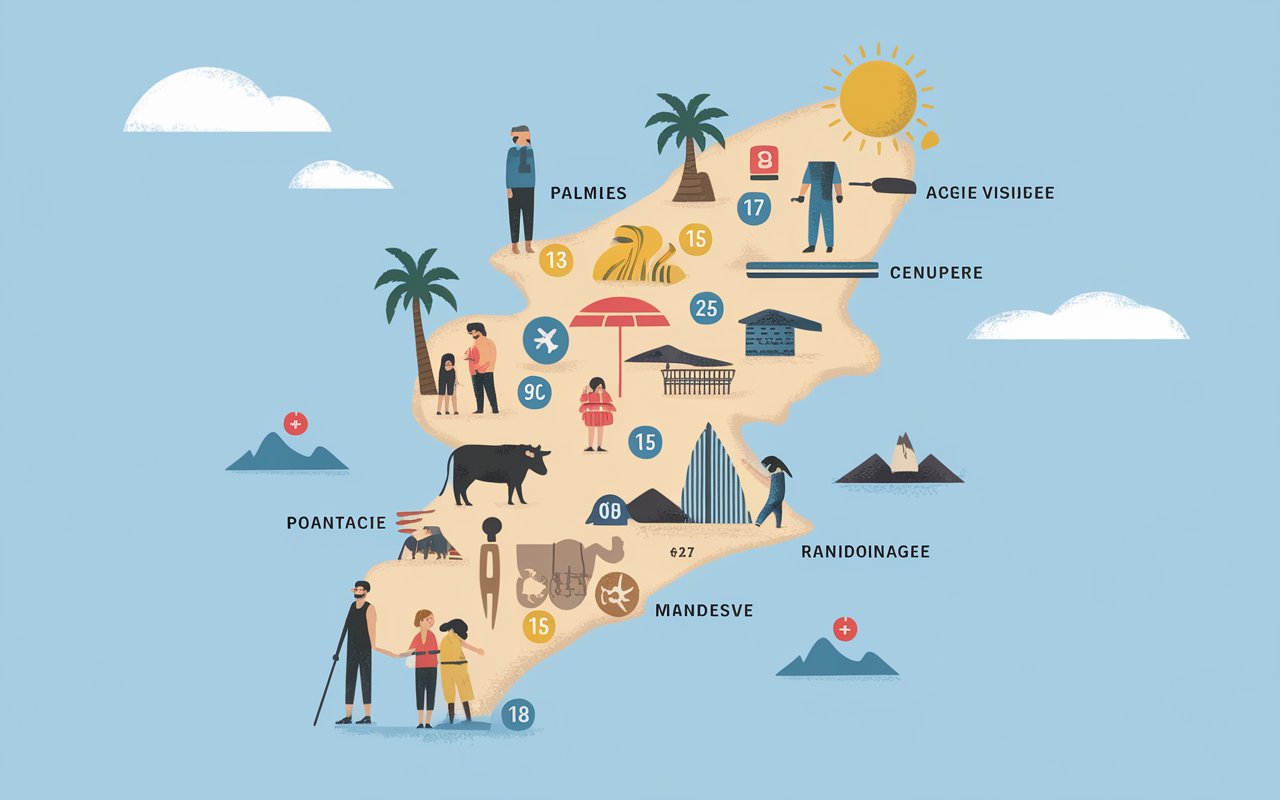 carte des plages paradisiaques corse icônes accès profils