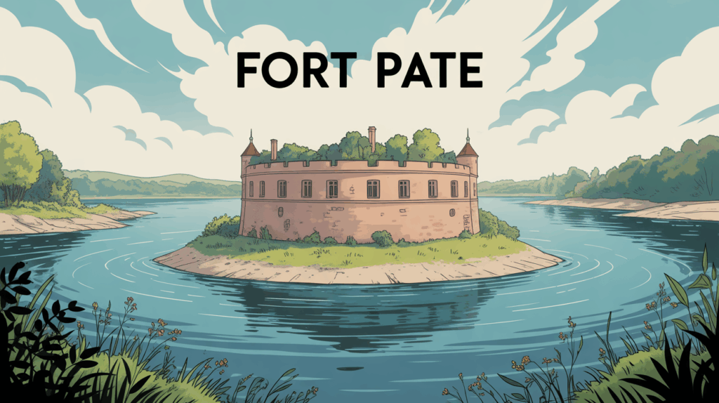 Fort Pate ellipse isole sur ilot Garonne patrimoine UNESCO