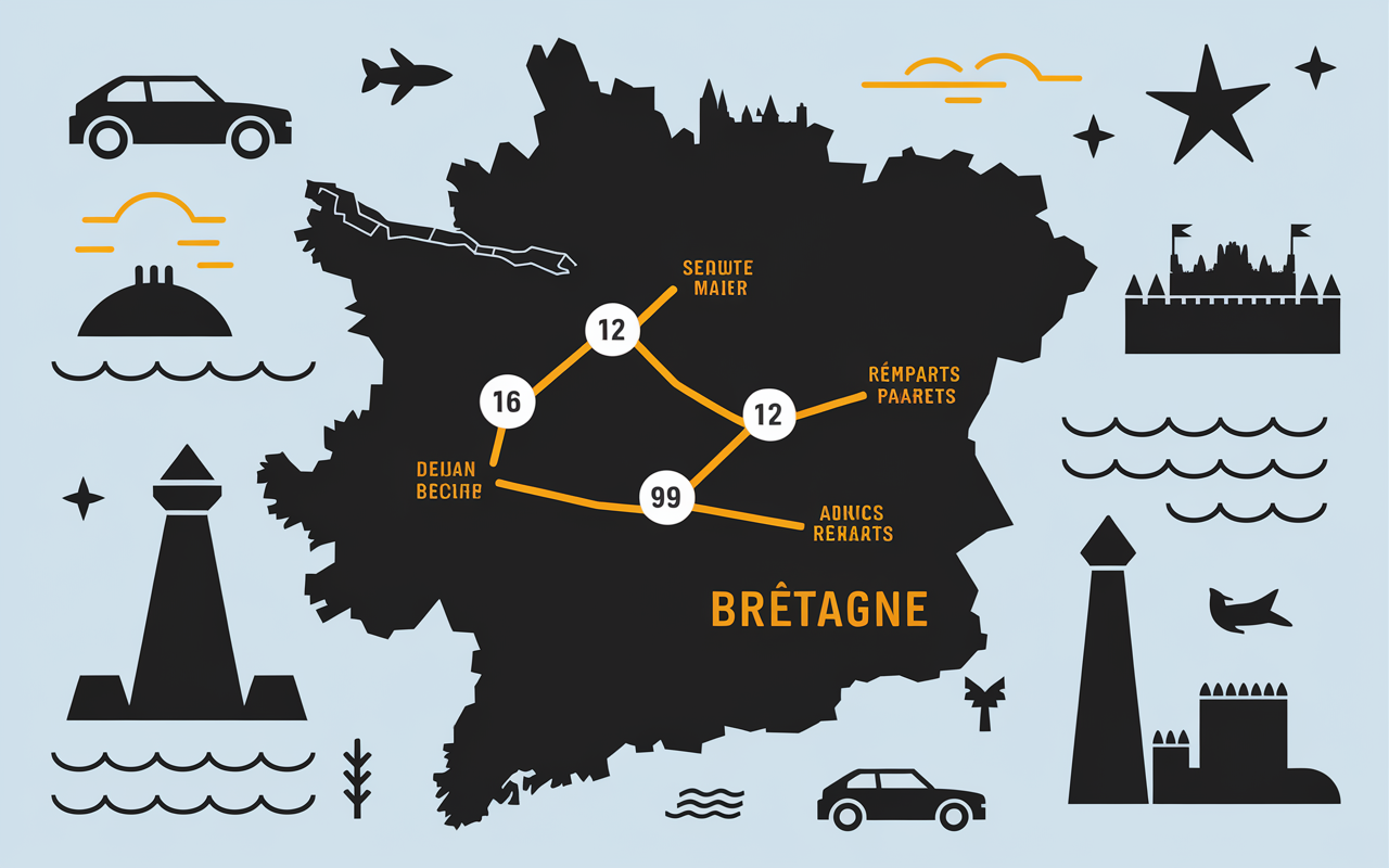 circuit bretagne 5 jours étapes carte jaune
