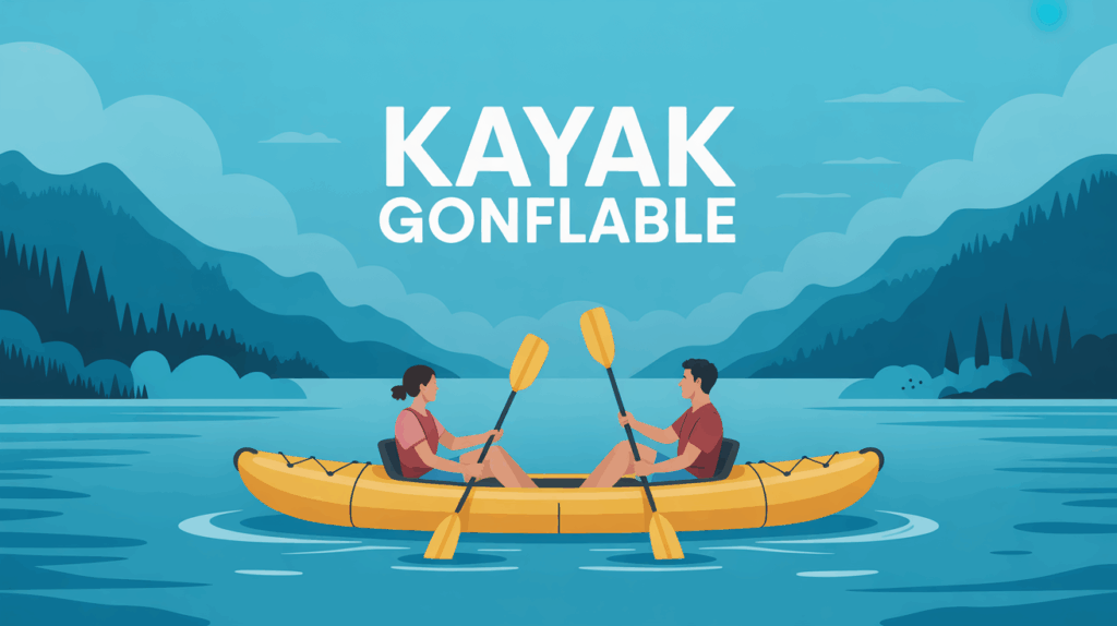 kayak gonflable jaune famille lac