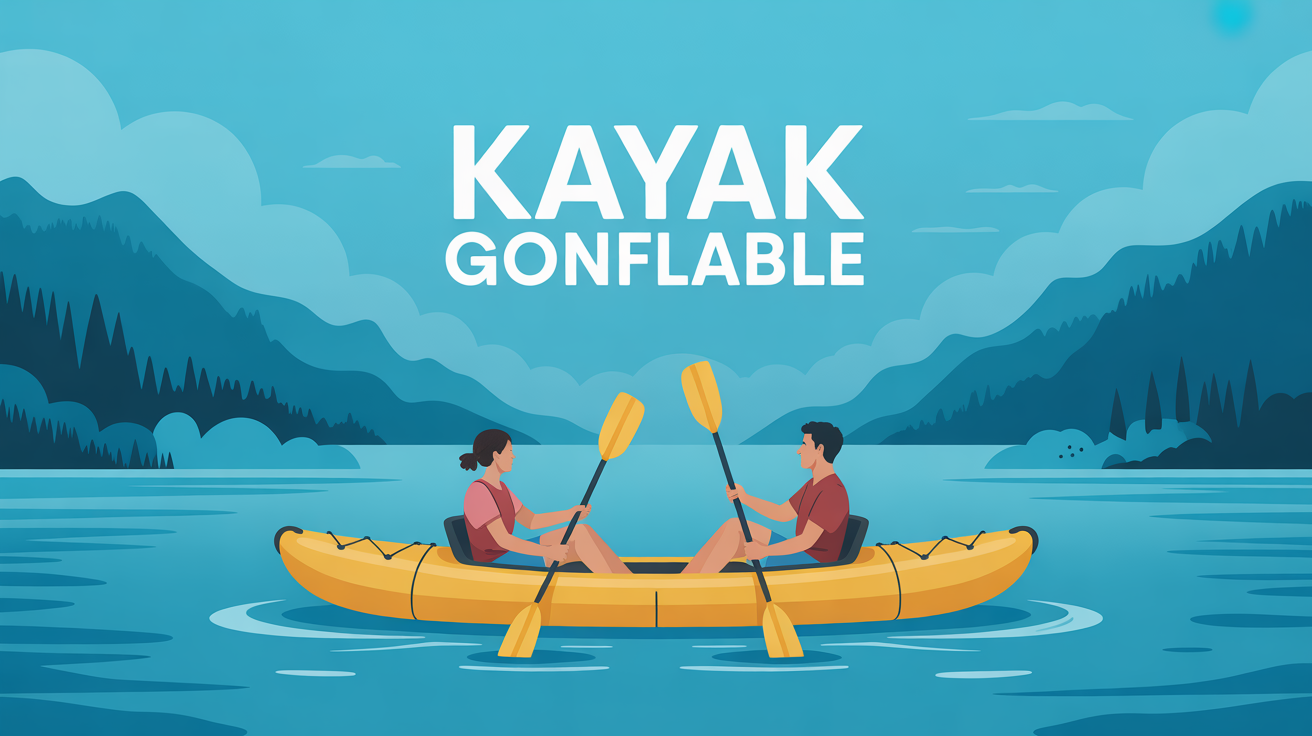 kayak gonflable jaune famille lac