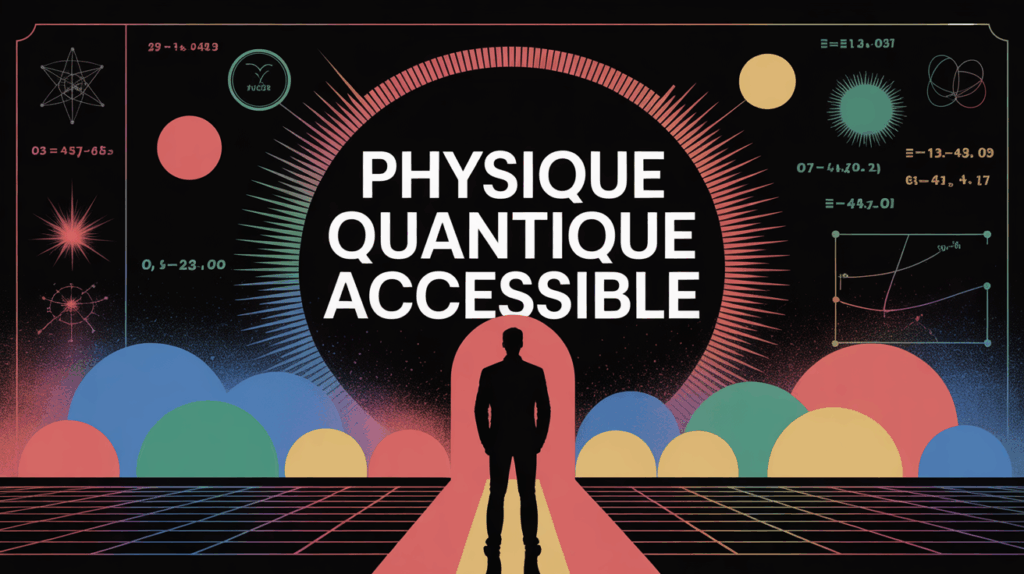 Jim El Khalili devant un tableau illustrant la physique quantique accessible