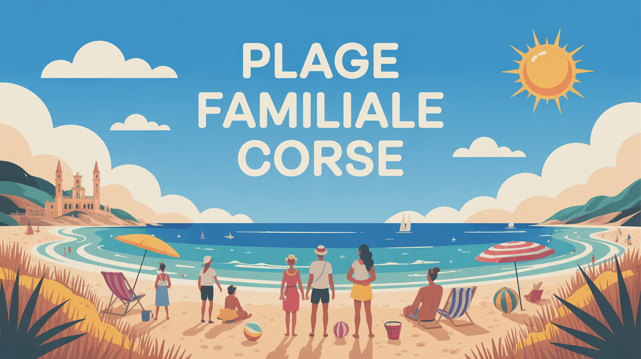 家庭海滩 Corsican 取景宽阔的沙地 金色的绿地海