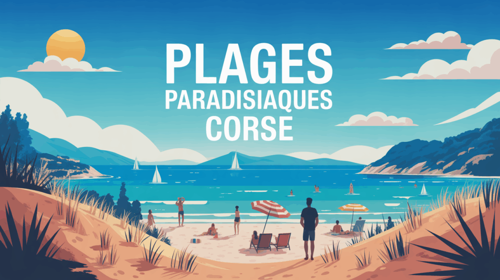 plage corse paradisiaque avec mer turquoise et pins