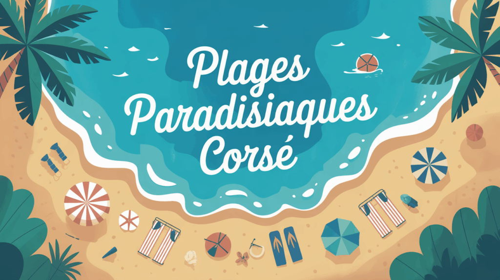 illustration plage paradisiaque corse sable doré mer turquoise