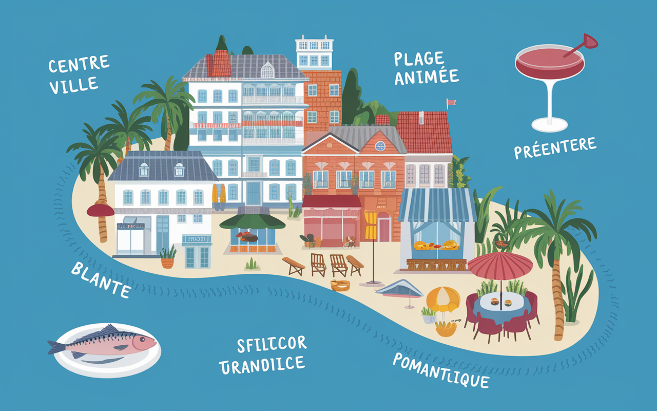 Carte quartiers Ios gastronomie plage port centre