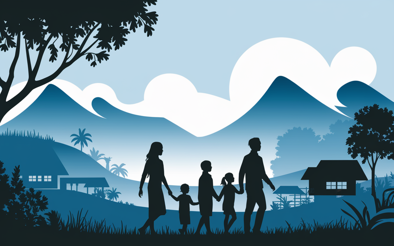 Balade famille couple Sidemen Bali riziere montagne calme