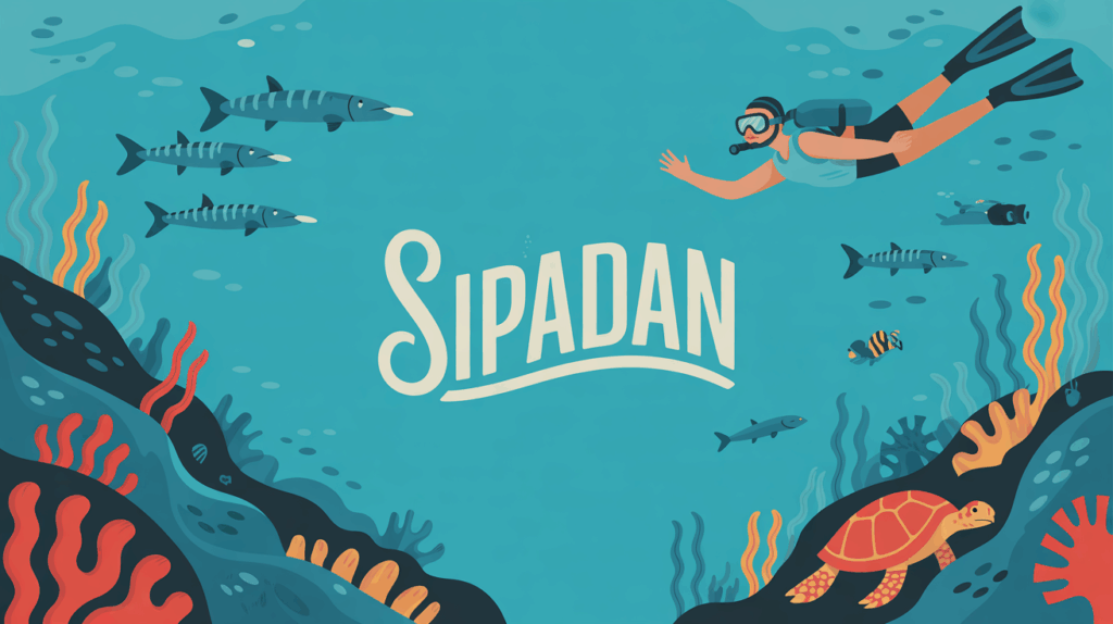 Plongee Sipadan, plongeur barracuda tortue eau turquoise