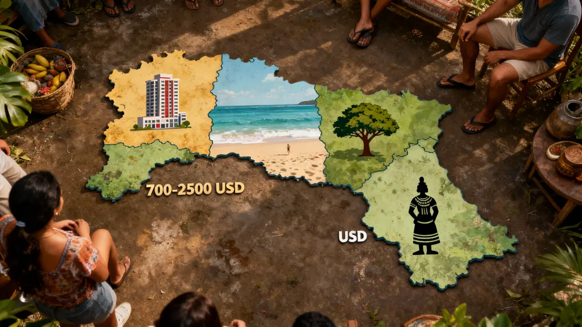 Carte Costa Rica régions expatriation et loyers