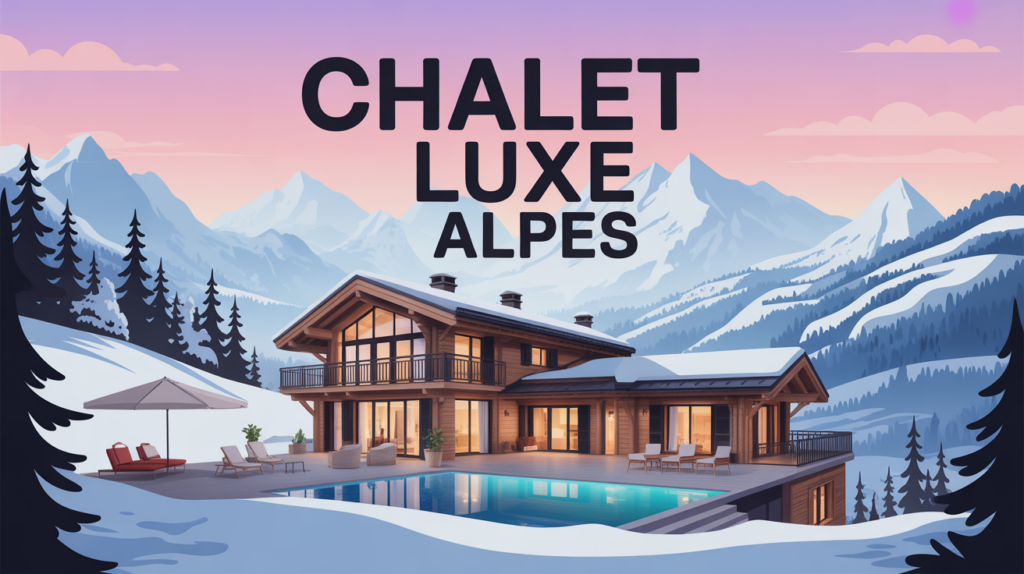 Chalet luxe Alpes moderne bois piscine exterieure montagne