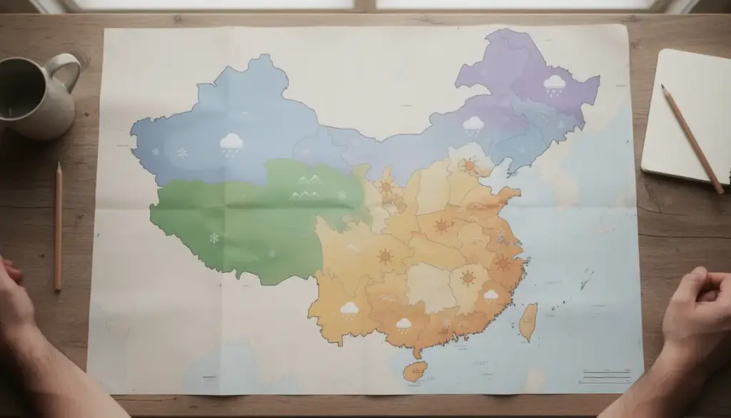 Carte climatique Chine zones pluie soleil neige montagne