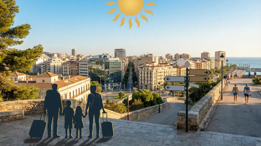 Panorama ville espagnole moderne expatriation