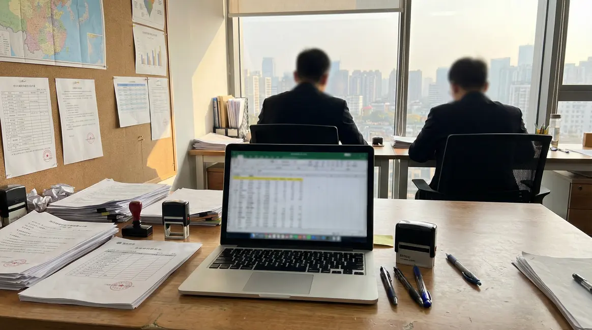 Bureau chinois moderne documents fiscaux impôts