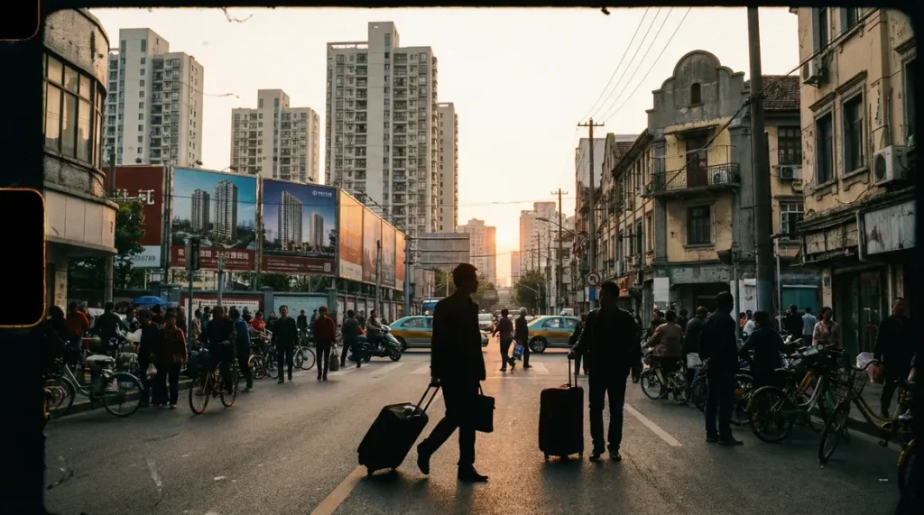 Rue Shanghai logements expatriés valises