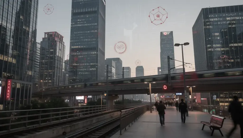 Vue panoramique skyline Chine innovation bâtiments