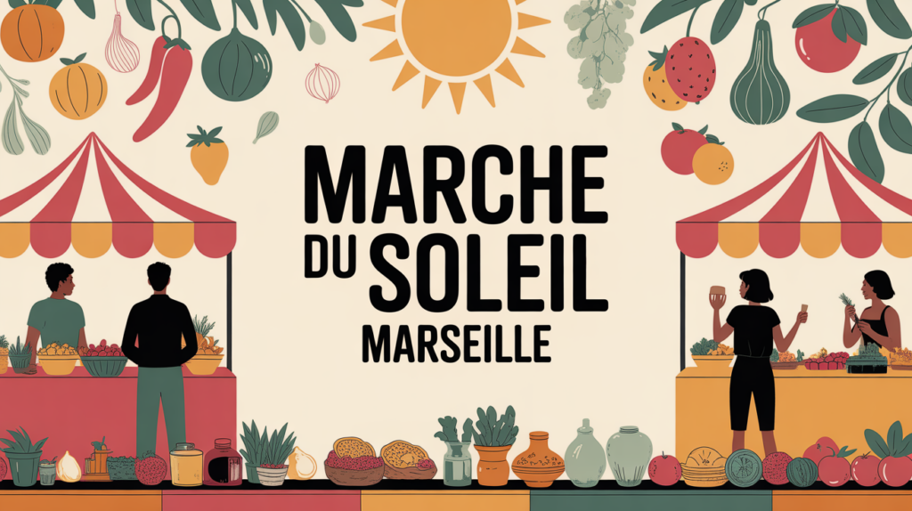 Illustration marché animé du Soleil Marseille