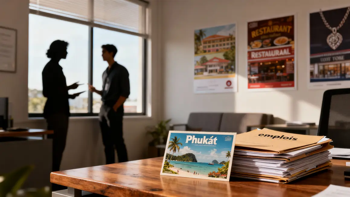 Emploi francophone Phuket ambiance bureau moderne et secteurs