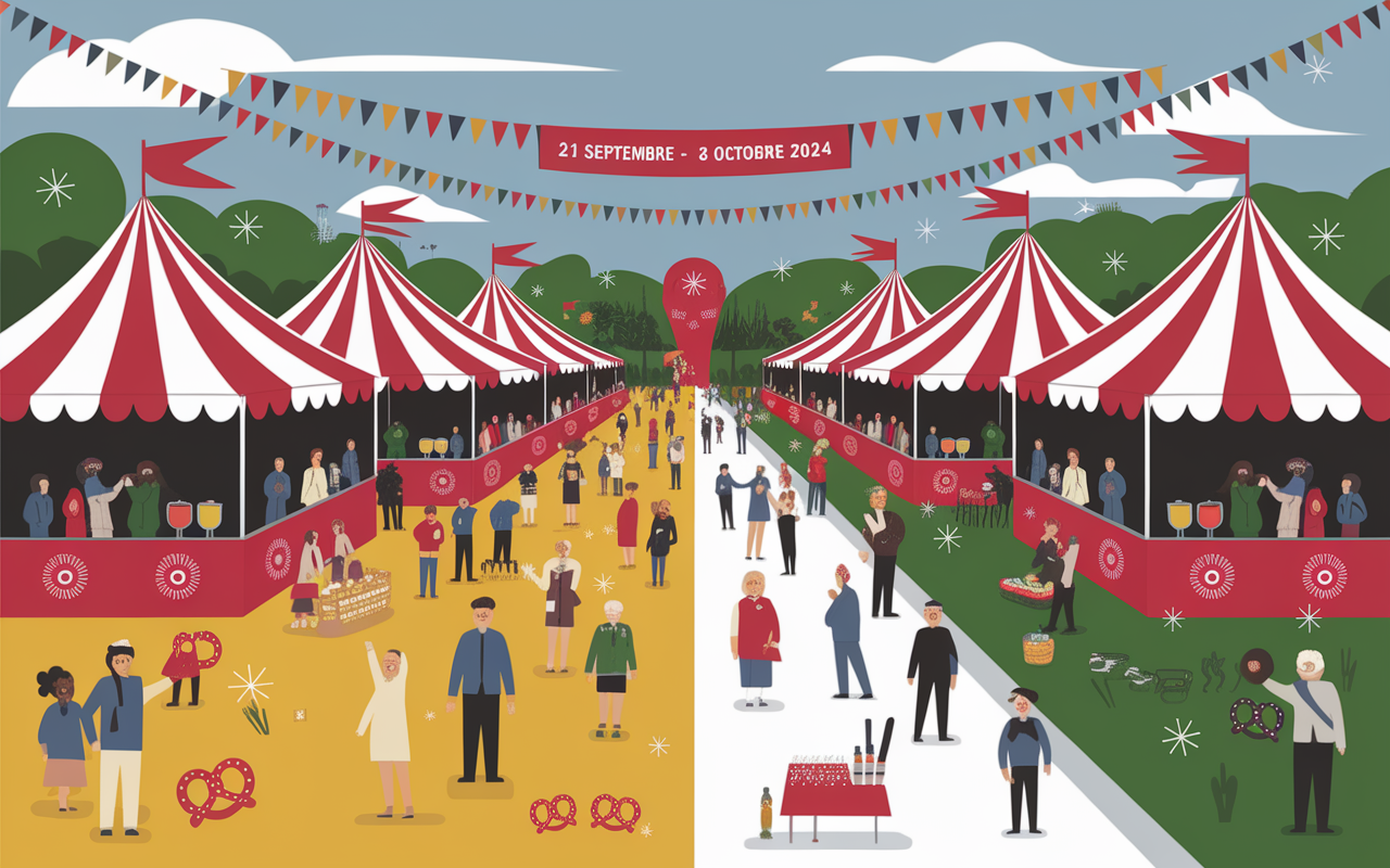 Vue panoramique Oktoberfest Munich 2024 tentes dates programme