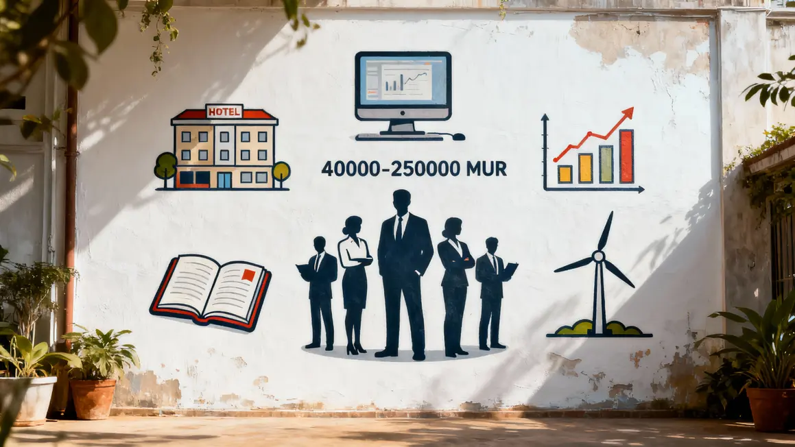 Secteurs emploi expatriés français à Maurice tableau mural icônes
