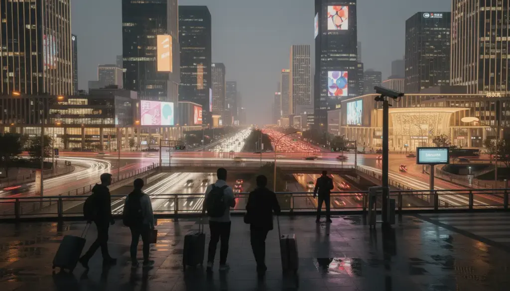 Sécurité urbaine nocturne Chine voyageurs