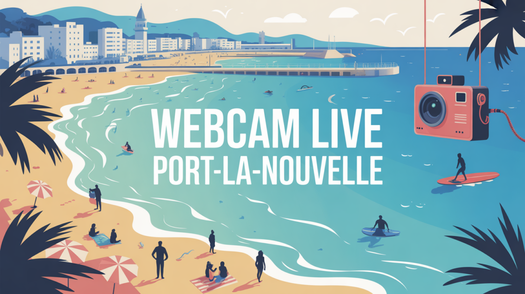 Vue stylisee webcam live Port la Nouvelle plage port