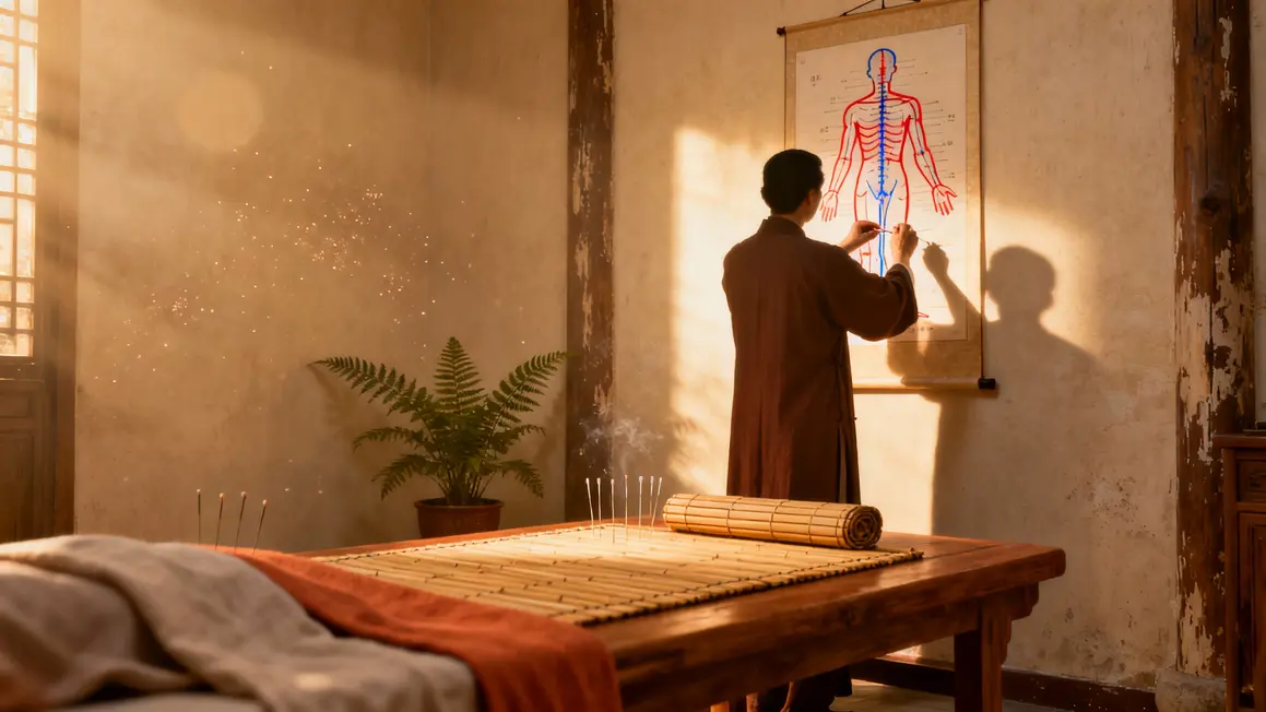 Salle acupuncture traditionnelle meridiens