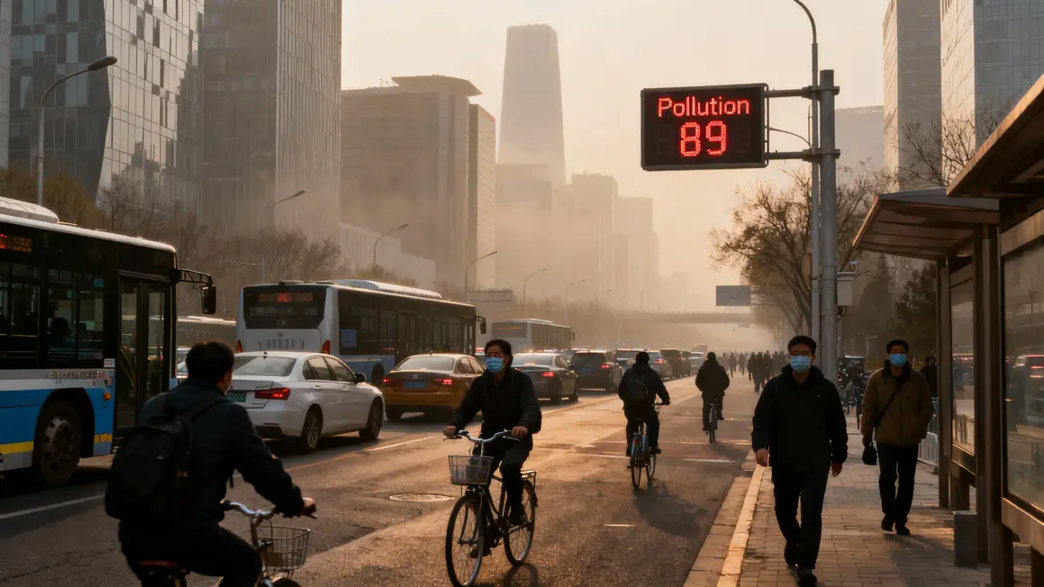 Avenue Pékin capitale, circulation, pollution, modernité