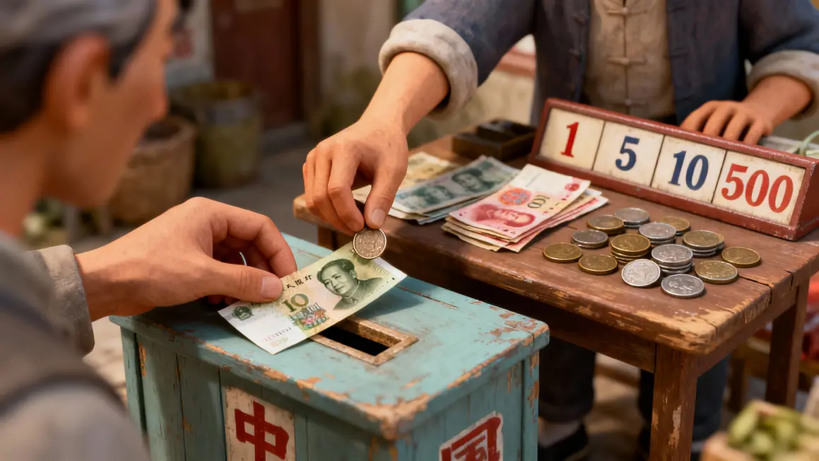 Main depot piece billet boutique rurale yuan renminbi