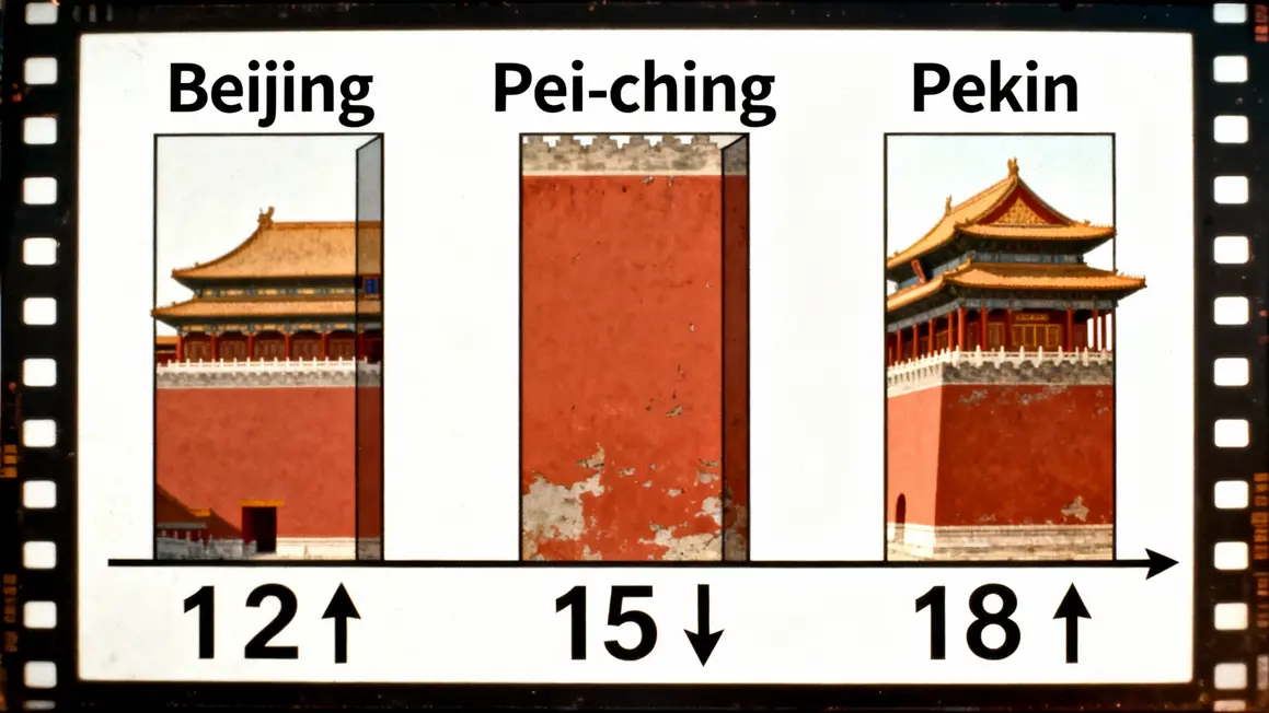 Comparatif Beijing Pekin Pei-ching romanisation