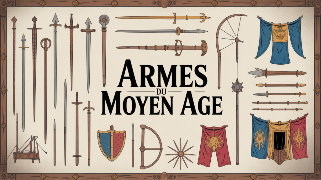 arme du moyen age sur parchemin bouclier