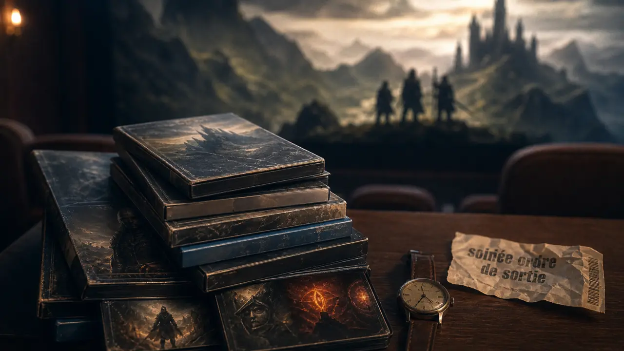 Ordre seigneur des anneaux : pile Blu-ray et soirée sortie cinéma